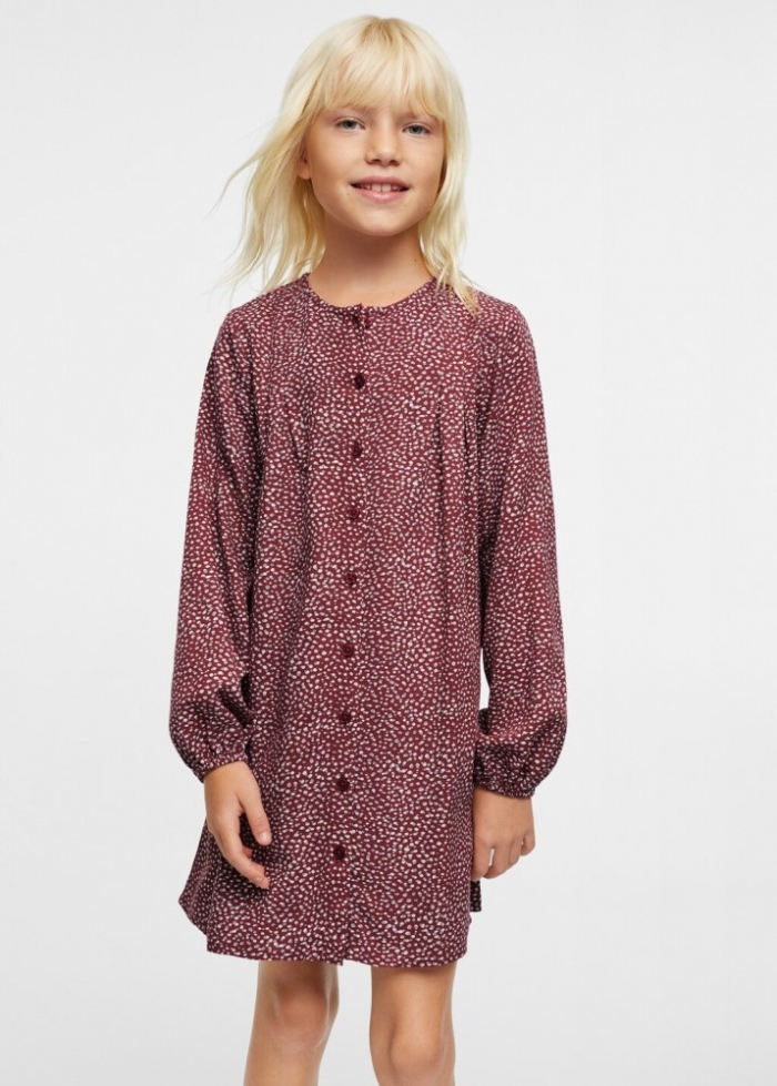Mango Vestido fluido estampado - Granate