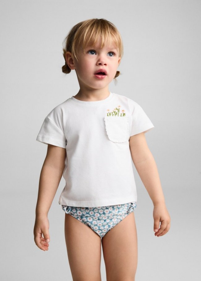 Mango Braguita bikini floral - Verde pastel
