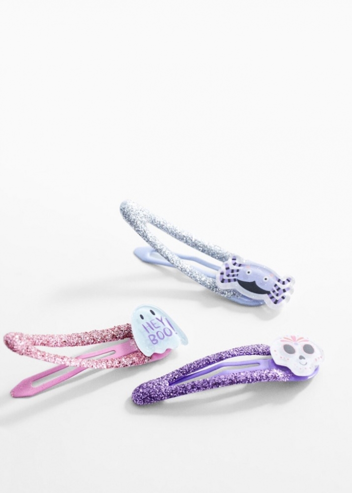 Mango Pack 3 pasadores Halloween - Rosa