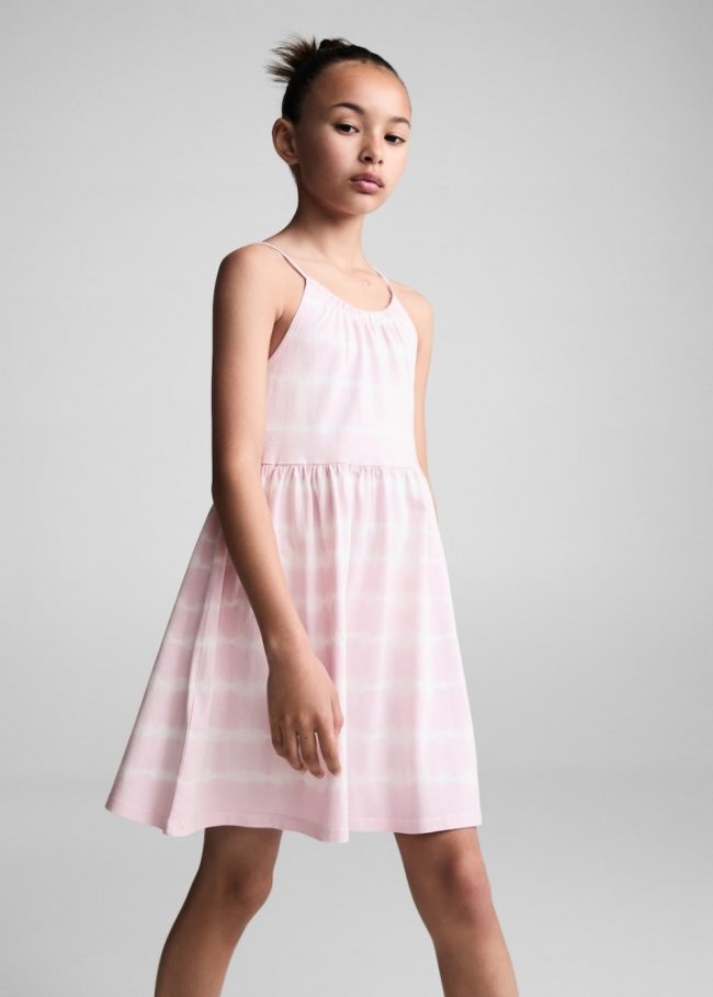 Mango Vestido estampado tie dye - Morado claro/pastel