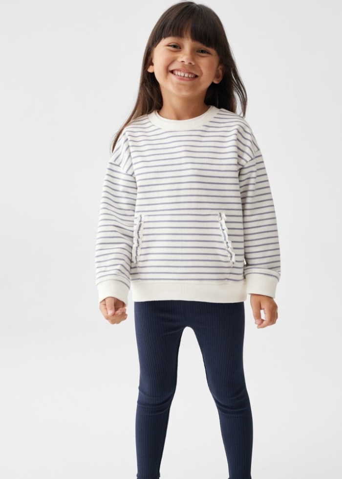 Mango Sudadera algodón rayas - Azul marino