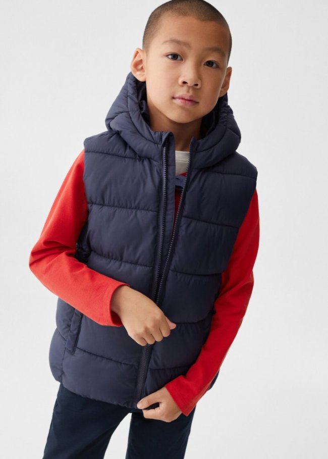 Mango Chaleco acolchado polar - Azul marino