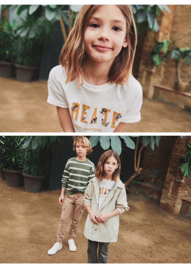 Mango Camiseta mensaje estampado - Blanco roto