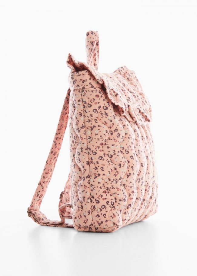 Mango Mochila estampada - Rosa palo