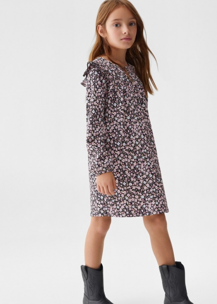 Mango Vestido estampado floral - Negro