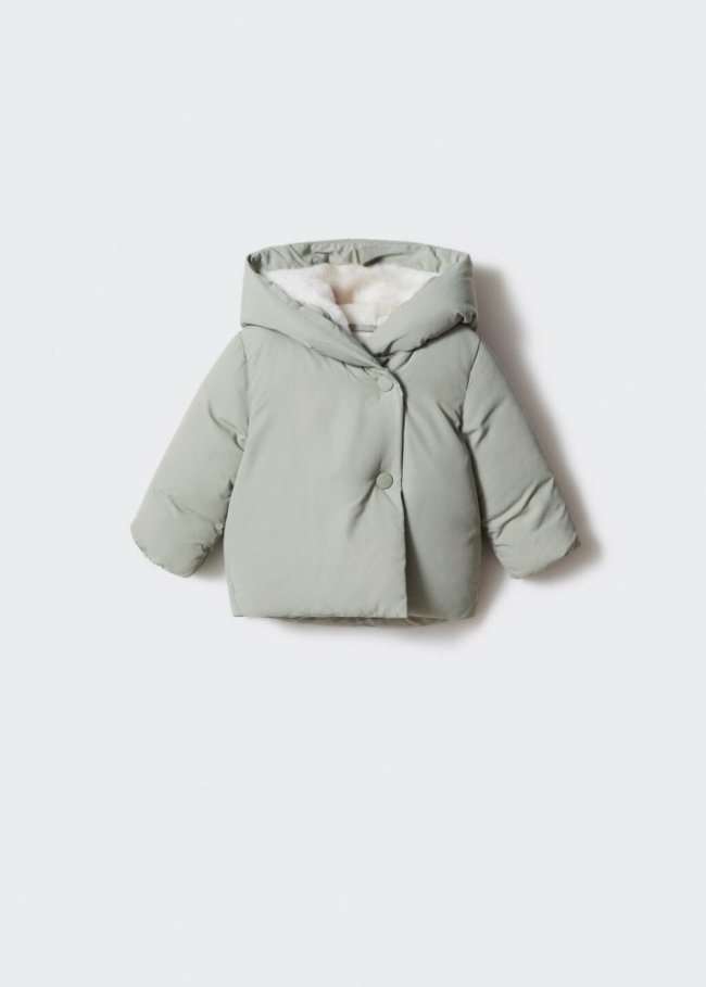 Mango Anorak acolchado pelo - Verde pastel