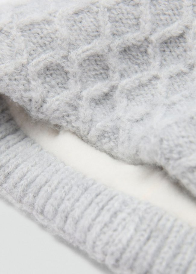 Mango Bufanda punto trenzado - Gris