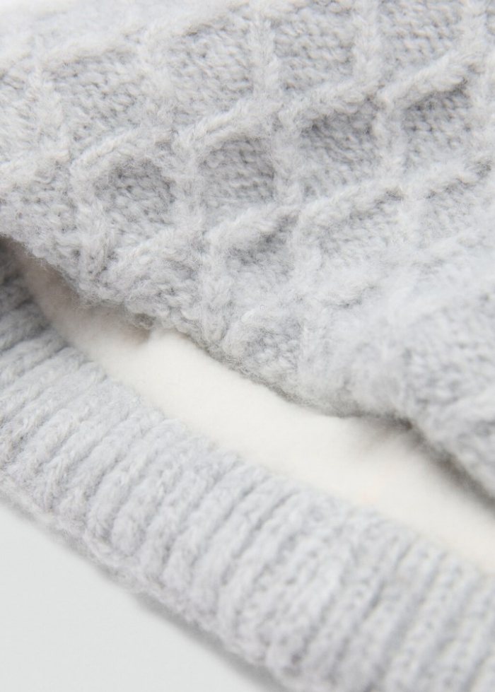 Mango Bufanda punto trenzado - Gris