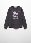 Mango Sudadera algodón estampada - Gris antracita