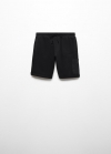 Mango Bermudas algodón cintura elástica - Negro
