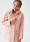 Mango Parka impermeable capucha - Rosa