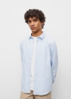 Mango Camisa regular fit Oxford algodón - Azul celeste