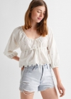 Mango Shorts vaqueros rotos - Azul claro