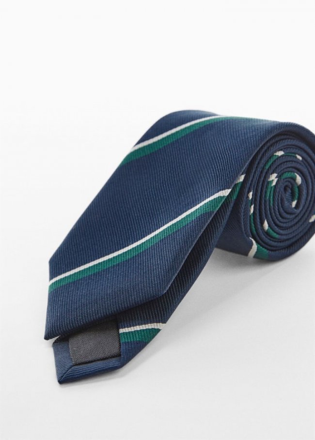 Mango Corbata rayas - Azul marino