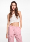 Mango Pantalón cargo fluido - Rosa palo
