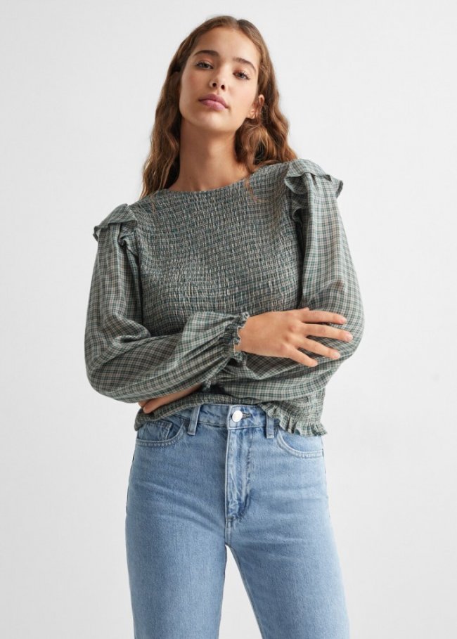 Mango Vaqueros Mom-fit - Azul claro