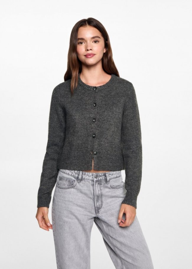 Mango Cárdigan punto botones - Gris