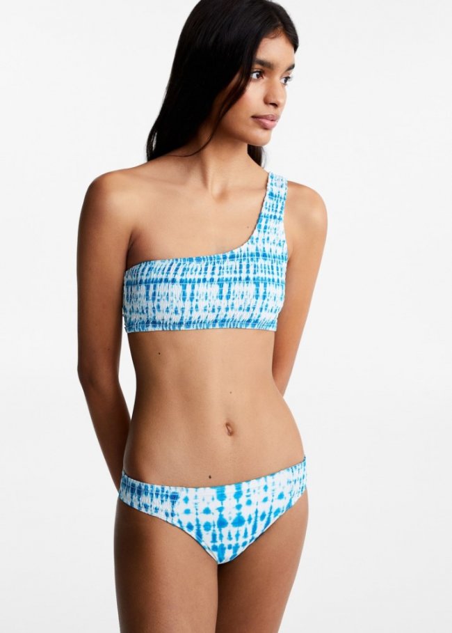 Mango Bikini estampado asimétrico - Turquesa