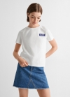 Mango Camiseta mensaje estampado - Blanco roto