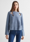 Mango Jersey aberturas cuello - Azul celeste