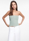 Mango Top tirantes estampado - Azul celeste