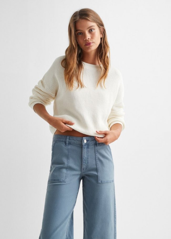 Mango Jeans culotte bolsillos - Azul
