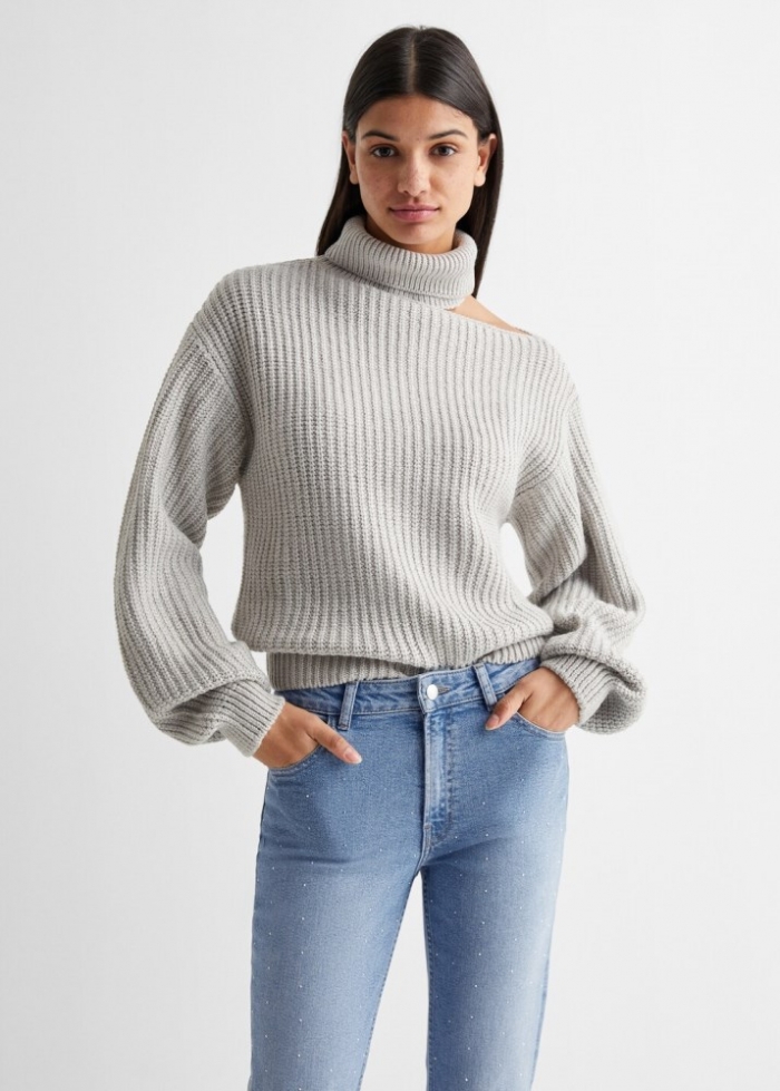 Mango Jeans flare strass - Azul medio