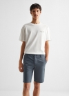 Mango Bermudas algodón - Azul petróleo
