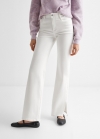 Mango Jeans flare abertura - Blanco roto
