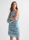 Mango Vestido corto asimétrico - Azul petróleo
