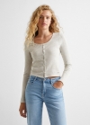 Mango Camiseta rayas botones - Gris medio vigoré