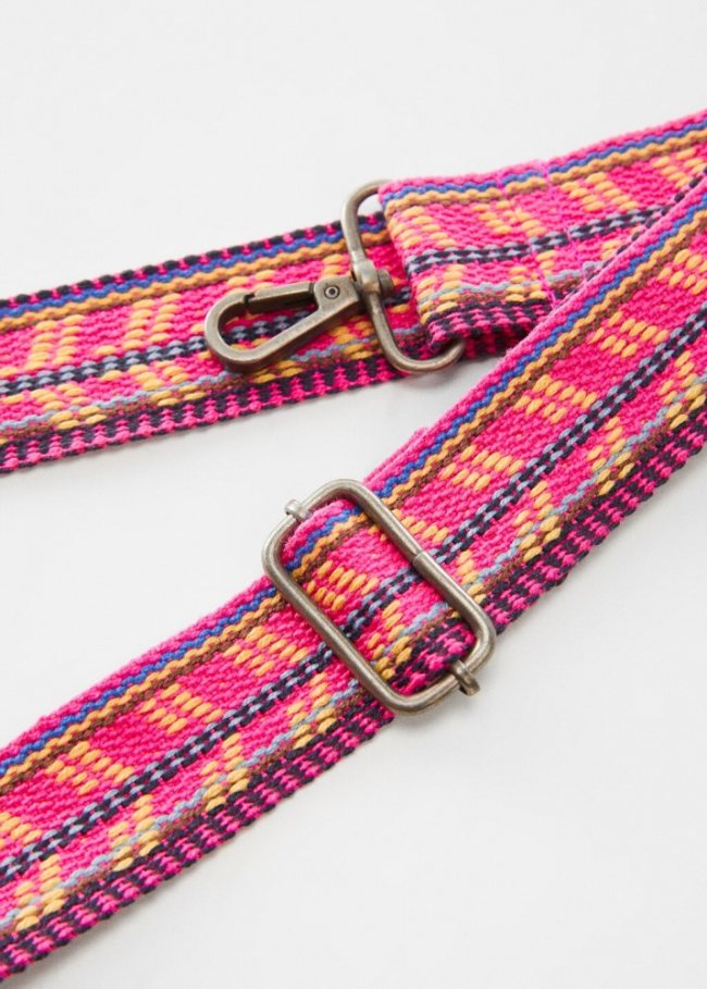 Mango Correa bolso estampada - Rosa fluor