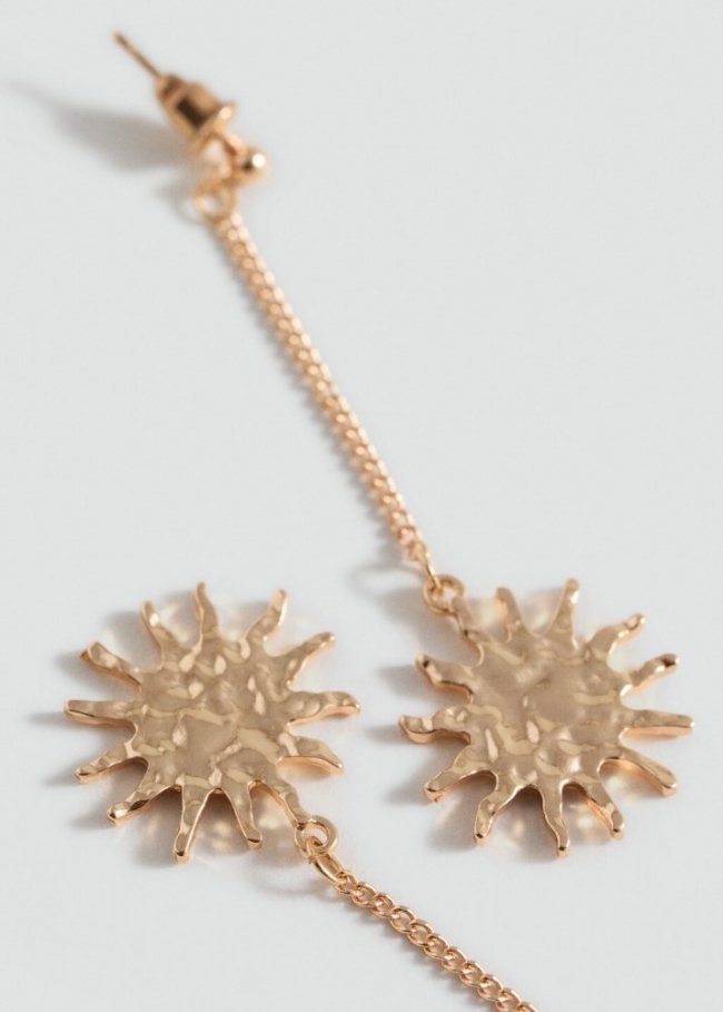 Mango Pendientes largos soles - Oro