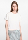 Mango Camiseta estampada algodón - Blanco roto