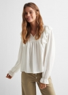 Mango Blusa textura volantes - Blanco roto