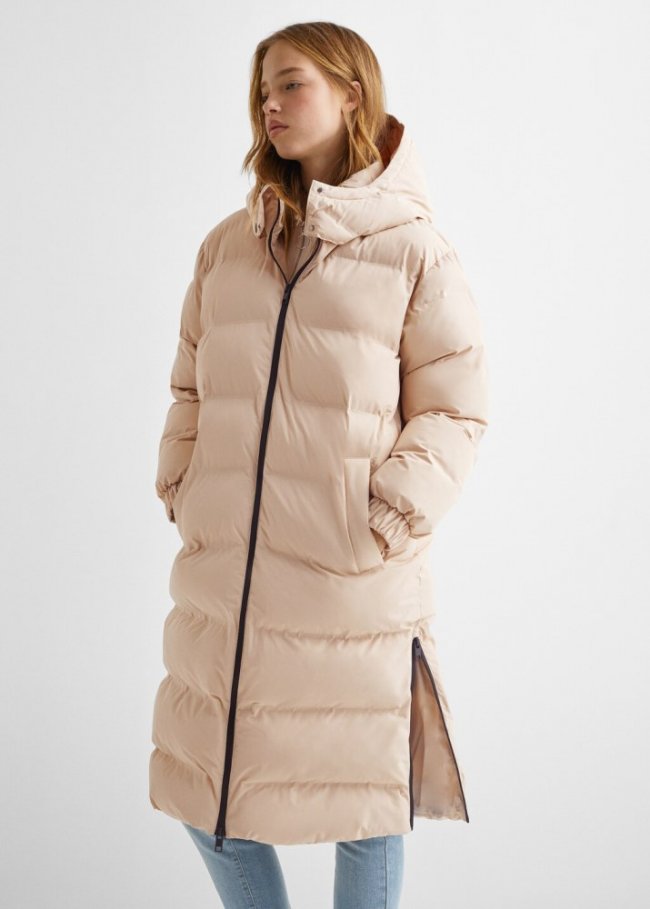 Mango Anorak largo acolchado - Beige