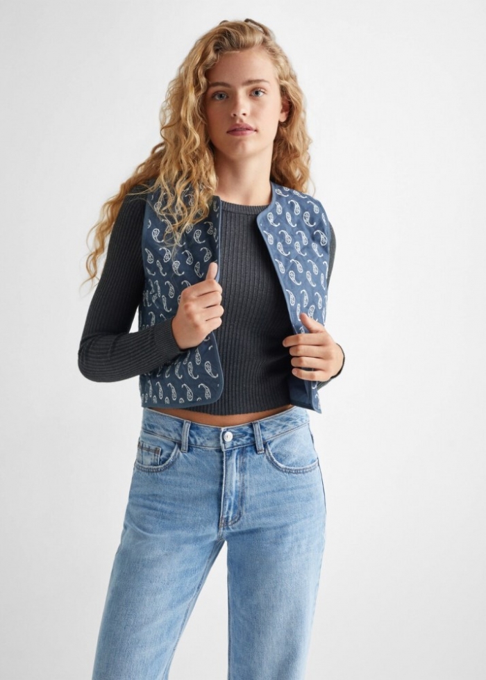 Mango Chaleco estampado paisley - Azul