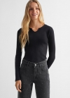 Mango Jeans rectos brillos - Negro