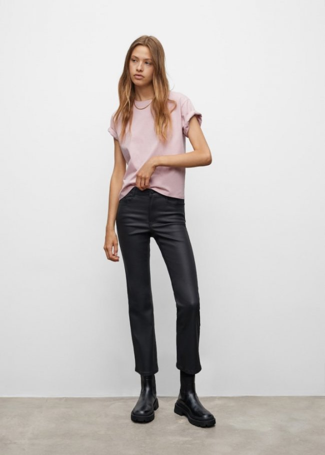 Mango Pantalón skinny encerado - Denim negro