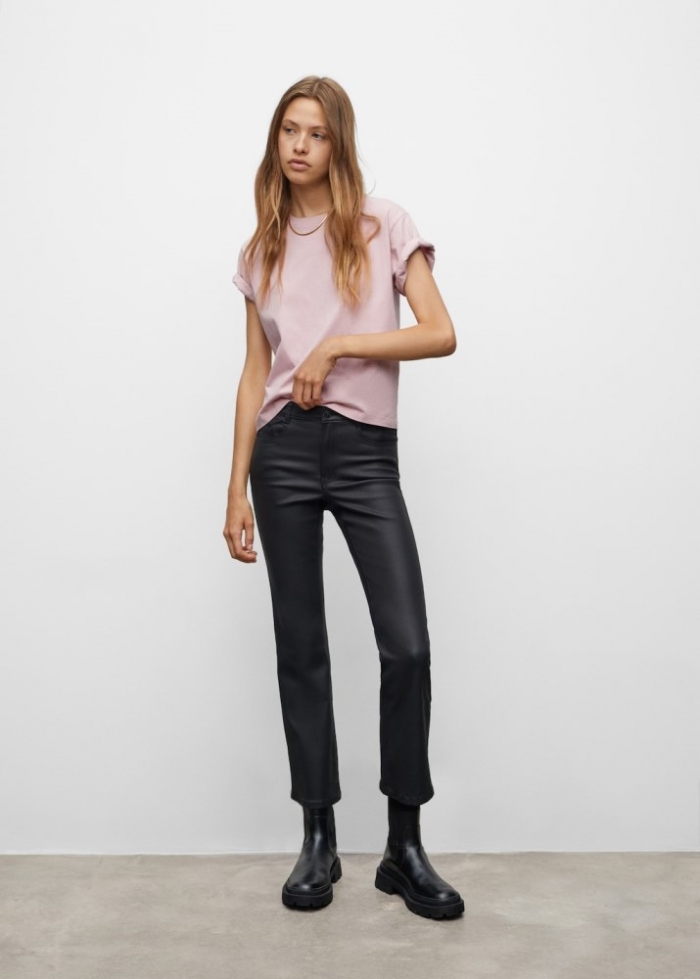 Mango Pantalón skinny encerado - Denim negro