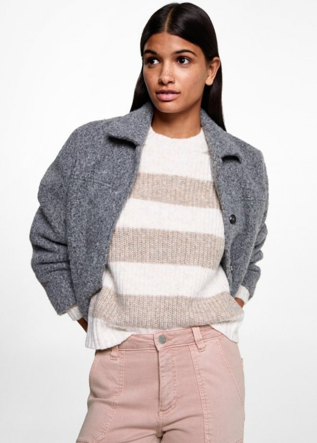 Mango Jeans culotte bolsillos - Rosa pastel