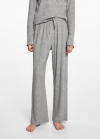 Mango Pijama largo rayas - Gris medio vigoré