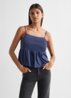 Mango Blusa satinada volantes - Azul