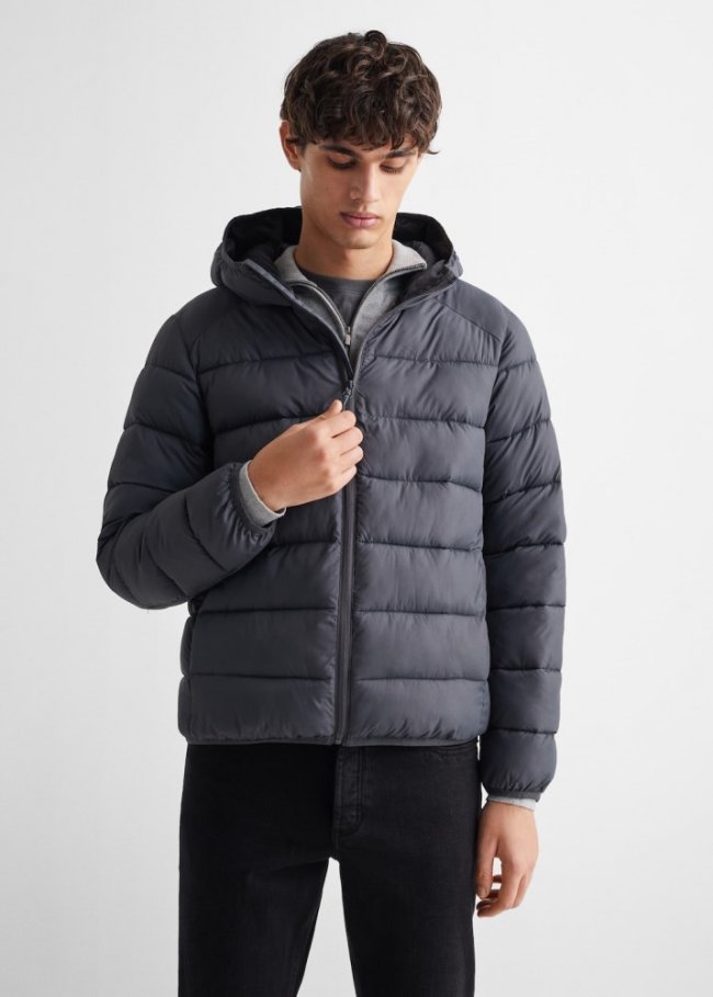 Mango Anorak acolchado - Gris antracita