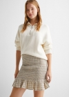 Mango Falda fruncida volante - Beige