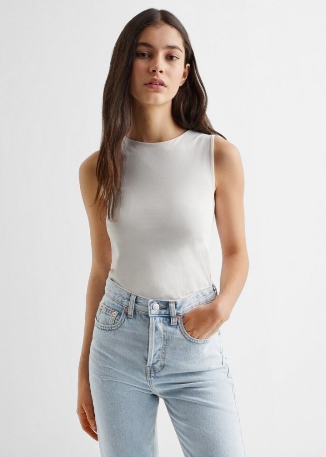 Mango Jeans mom fit rotos decorativos - Azul bleach