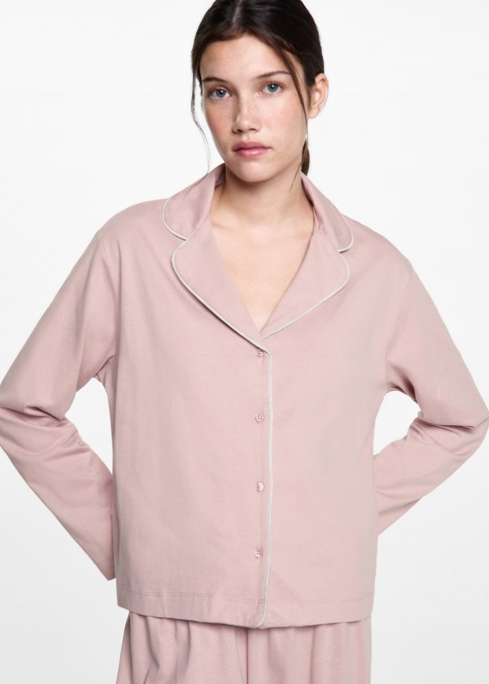 Mango Pijama largo algodón - Rosa palo