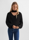 Mango Jersey cuello abierto - Negro