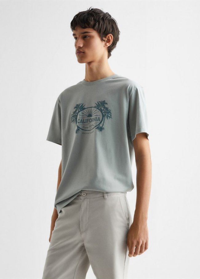 Mango Bermudas algodón - Gris hielo