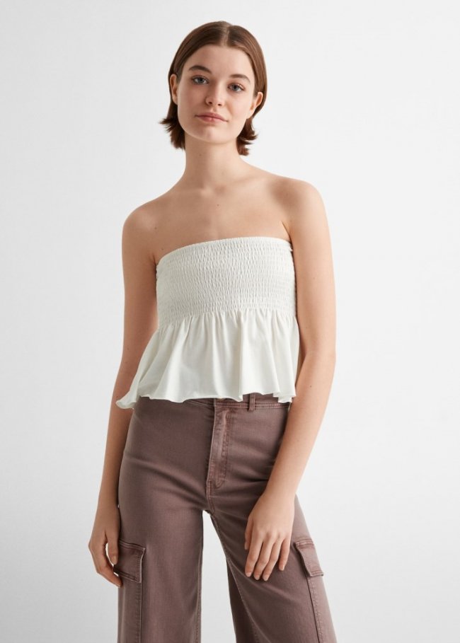 Mango Pantalón culotte cargo - Marrón